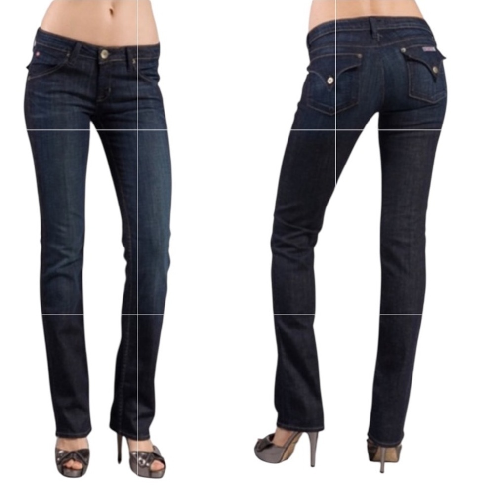 NWOT HUDSON JEANS Dark Denim Low Rise Straight Jeans Women's Size 28 X 34